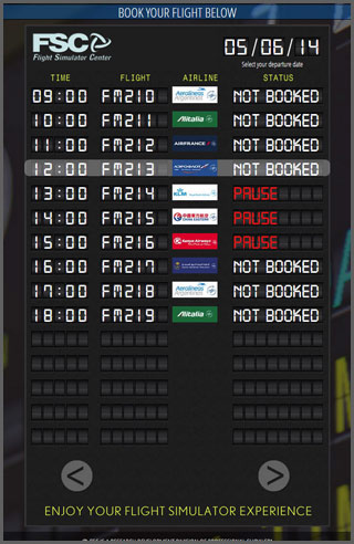 FSC news flight booking table